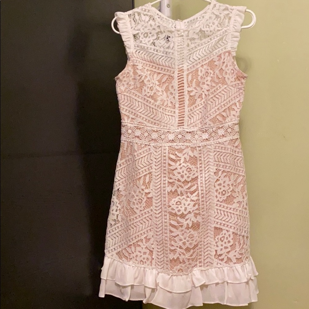 Cute cocktail summer dress, white, size M